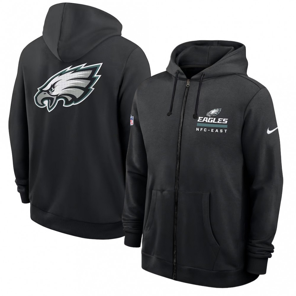Men's Philadelphia Eagles Utility Player Sideline NFL Full-Zip Hoodie