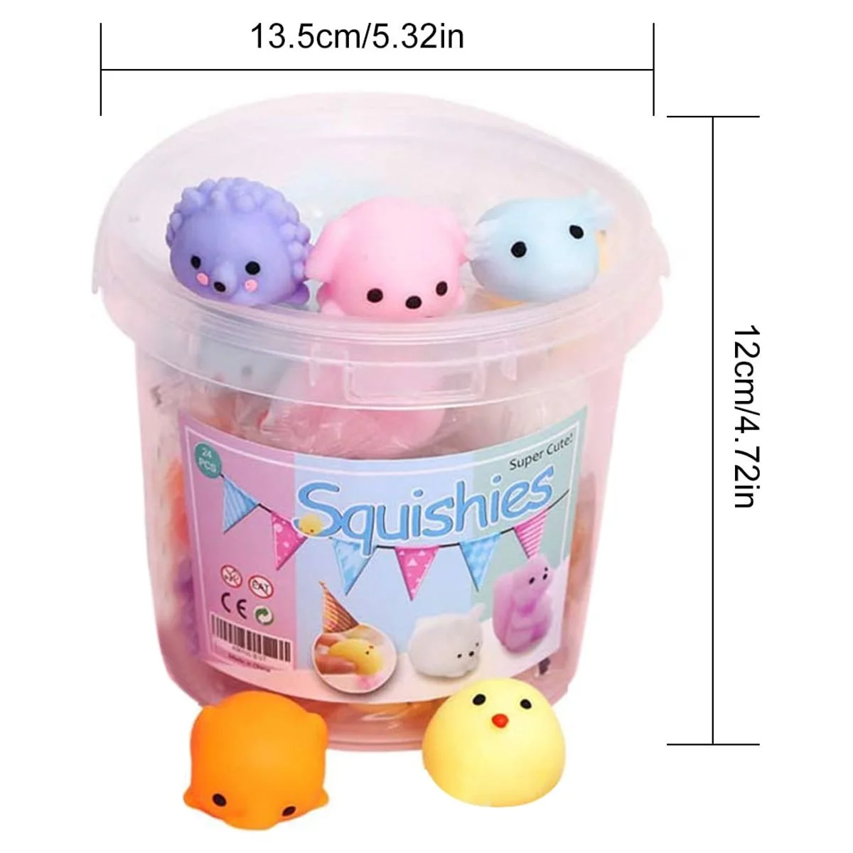 DISEN 24Pcs Mochi Squishy Toys Mini Animal Release Pressure Toys Party Decoration Squishy Toys Christmas Gift for Kids and Adults