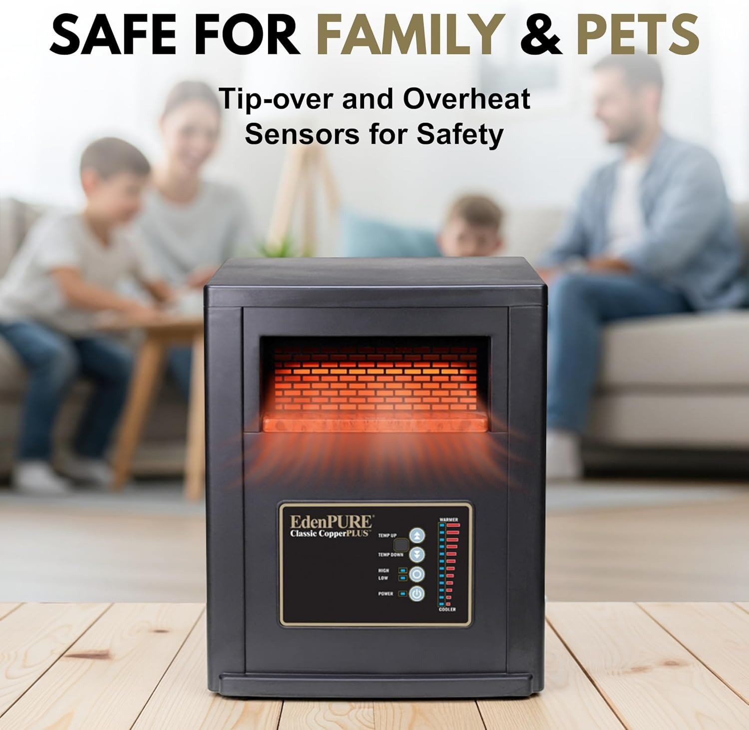 Infrared Heater — 1500 W Energy-Efficient Zone Heater for Large Rooms up to 1000 sq ft — Quiet Operation, Cool-Touch Safety, Portable Comfort for Home, Bedroom or Office