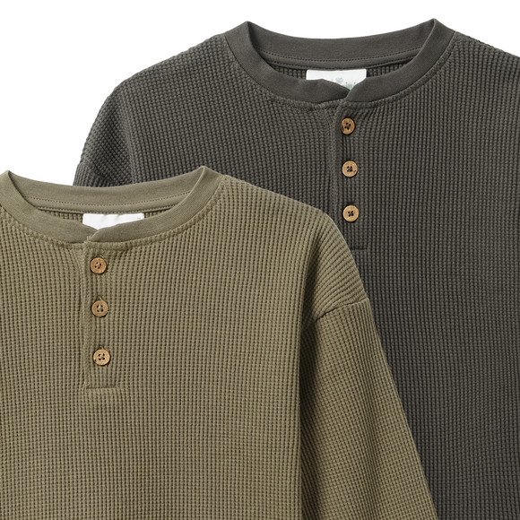 Topomini Pure Collection 2 Baby Langarmshirts aus Waffel-Piqué