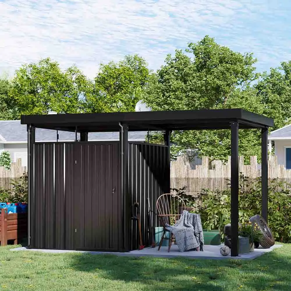 2-in-1 7x7 Shed with a 7x7 Open-Sided Firewood Shed
