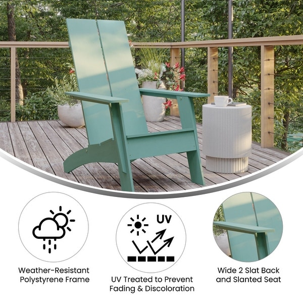 Modern Dual Slat Back Adirondack Style Chairs,Set of 2