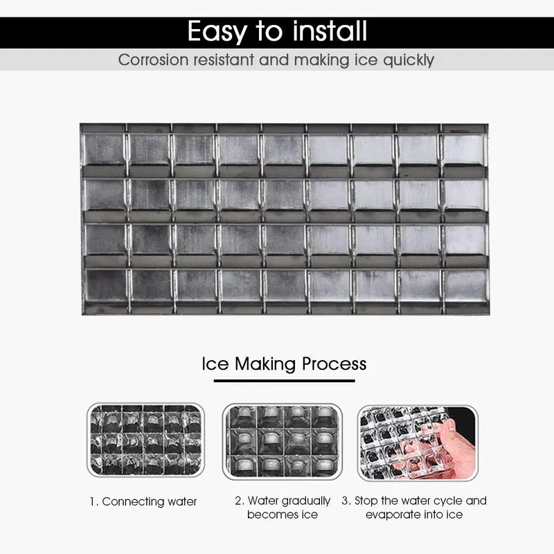Stainless Steel Home or Light Commercial Ice Maker – 33 lbs Storage, Built-In Shovel, and Quiet Operation