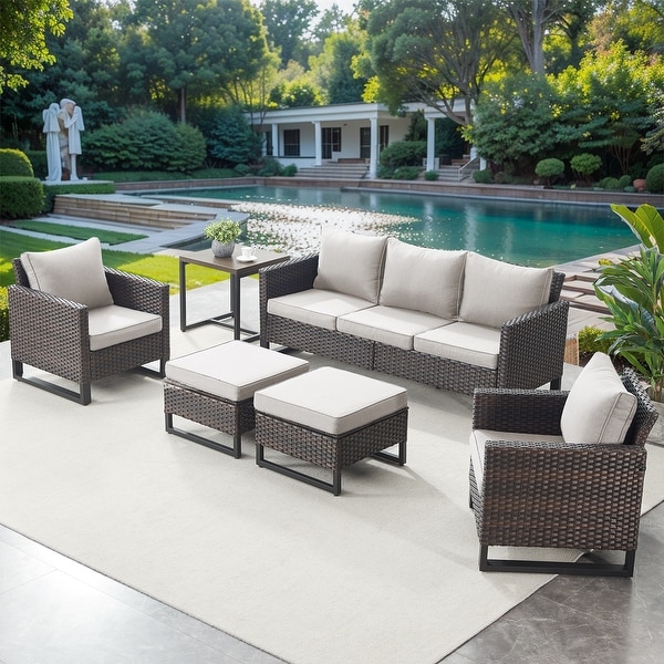 3Seat Sofa with Patio Chair Ottoman Funiture