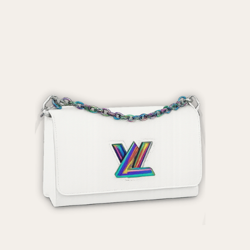 Louis Vuitton Twist MM White Iridescent 8.5 Inches