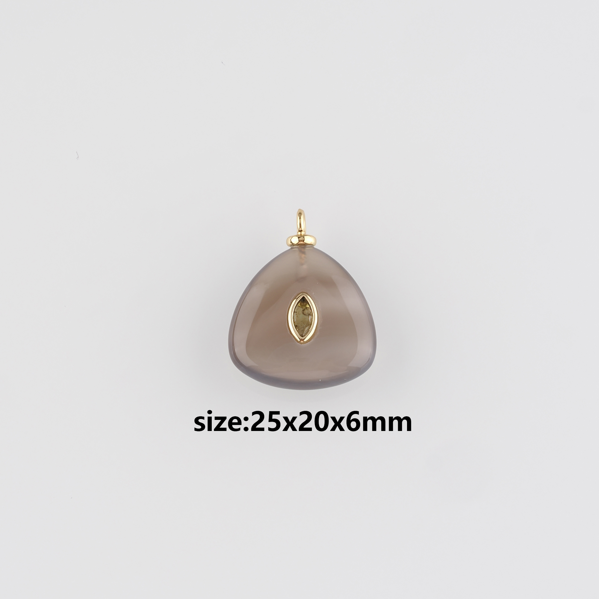 18K Gold Filled Triangle Pendant,Natural Stone Triangle Charm Earrings Necklace for DIY Jewelry Making Supply