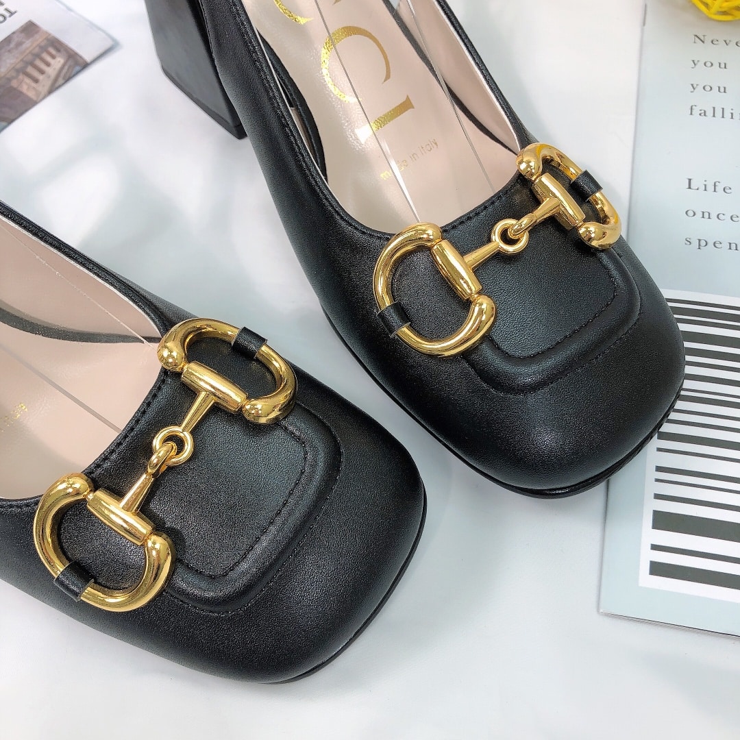 Gucci Women?S Mid Heel Slingback With Horsebit Black