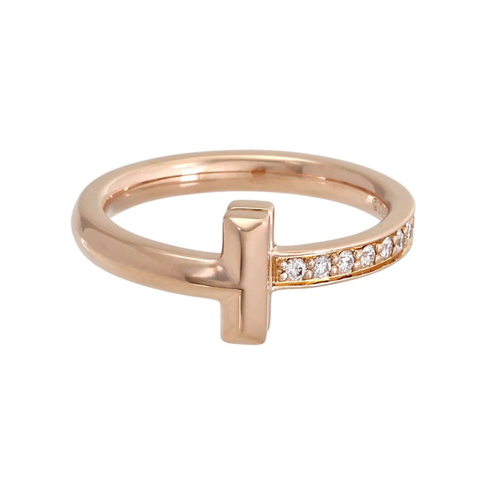 Tiffany & Co. Tiffany T Ring 18K Rose Gold Diamond 67795296