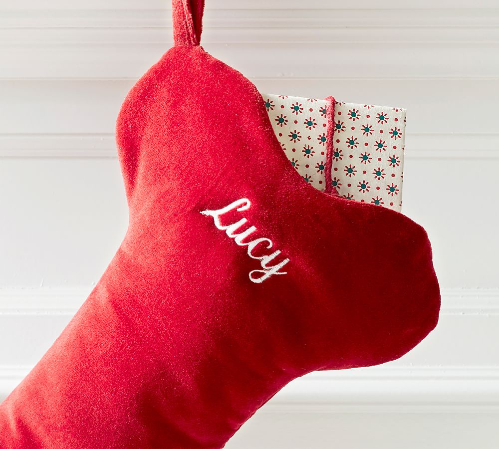 Classic Velvet Bone Pet Stocking  sgtnighsdesigns