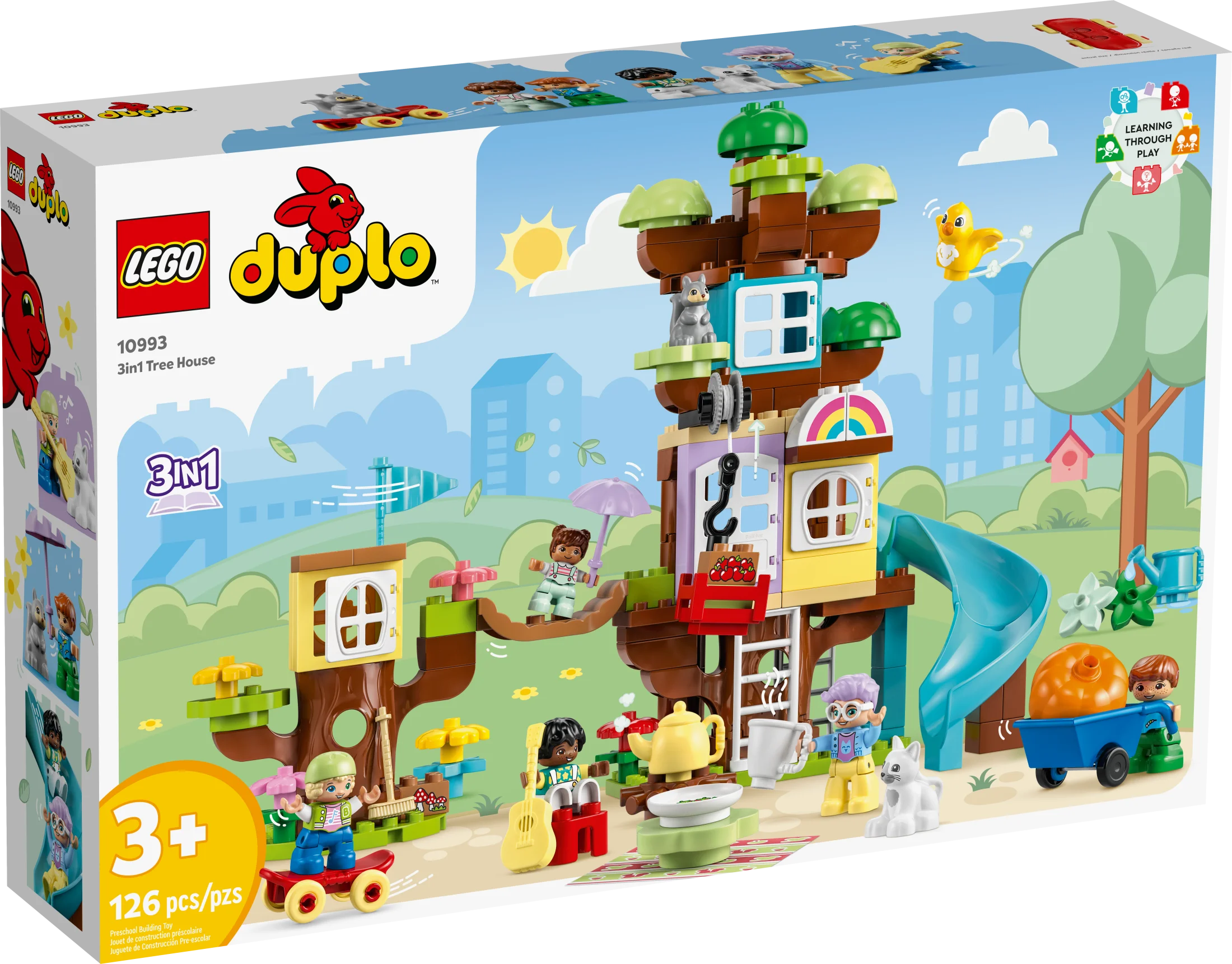 LEGO DUPLO 3in1 Tree House 10993 Creative Building Toy for Toddlers, Includes 8 Figures for Teaching Social Skills, Playing Together and Group Play, Great Birthday Gift for Kids
