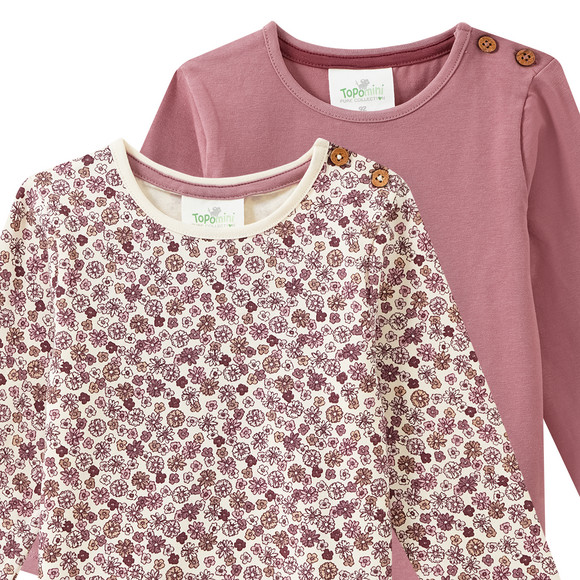 Topomini Pure Collection 2 Baby Langarmshirts mit Blümchen