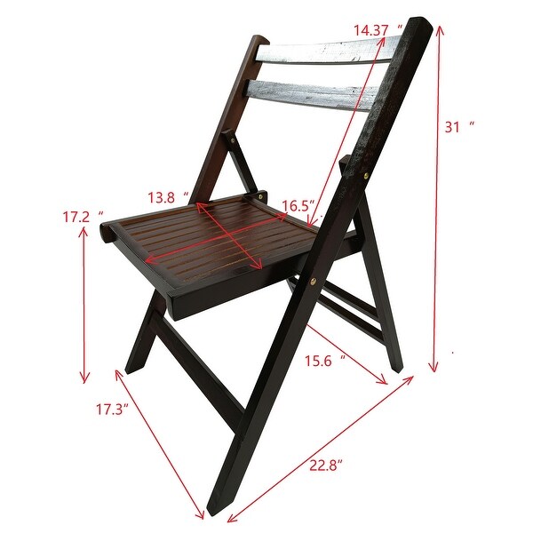 Furniture Slatted Wood Folding Special Event Chair ,Set of 4