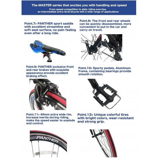Road Bike Master Series 16speeds,STI Brake Shifting Integrated Controller,Aluminum Frame,700 × 25C,Drop Handlebars,Quick Disassembled Wheel