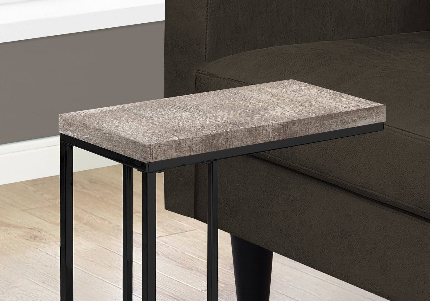 18.25x22 x 10.25x22 x 25.25x22 Taupeblack Particle Board Metal Accent Table