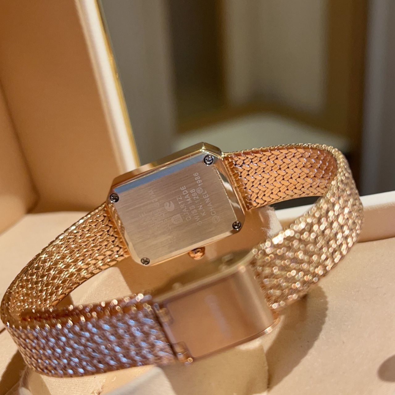 Chanel Première Diamond Mesh Watch Black Dial
