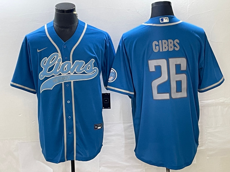 Men's Detroit Lions Jahmyr Gibbs #26 Blue Player Jersey