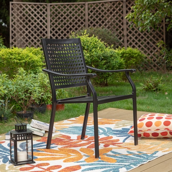 7Piece Patio Dining Set ,Large Round Dining Table with Umbrella Hole and Metal Swivel Dining Chairs