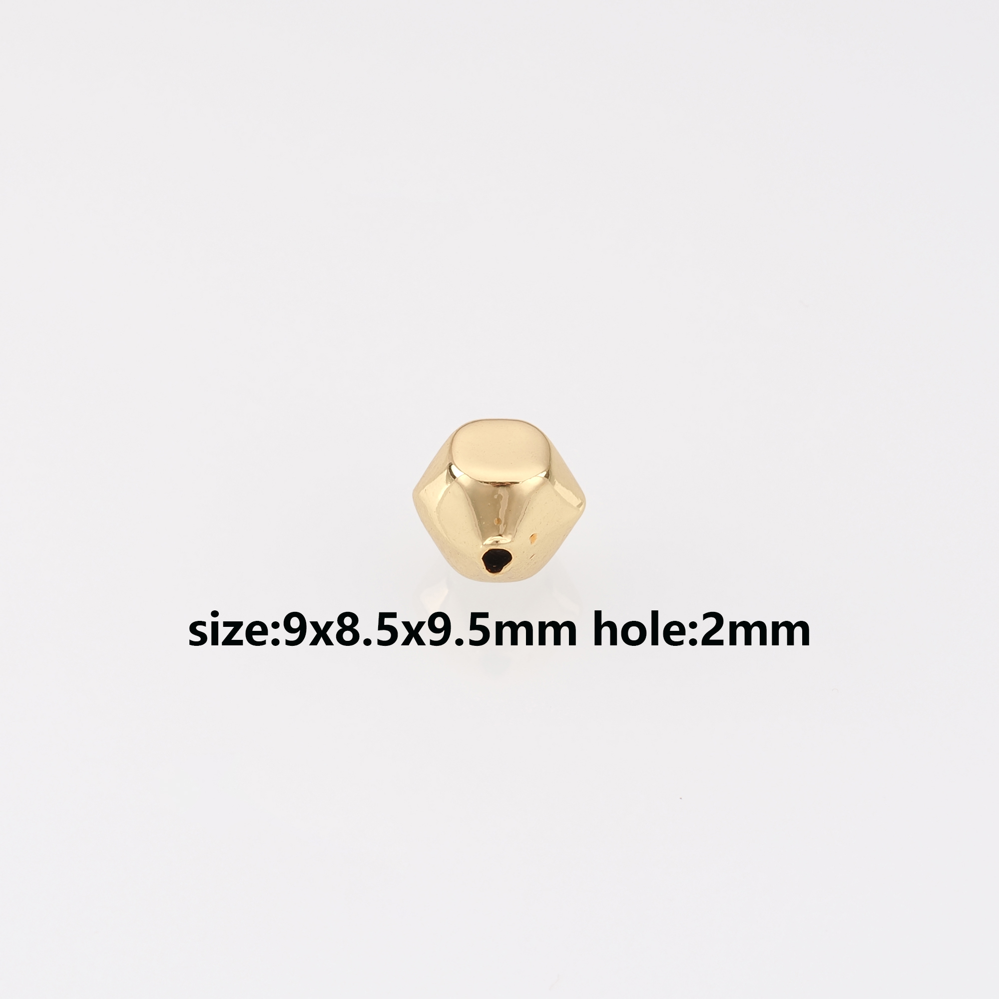 18K Gold Filled Hexagon Spacer Beads,Hexagon Bead for Bracelet Jewelry Necklace Making Supply