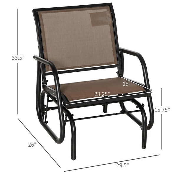 Outsunny Glider/Rocking Chair Set with Breathable Mesh Fabric,Curved Armrest