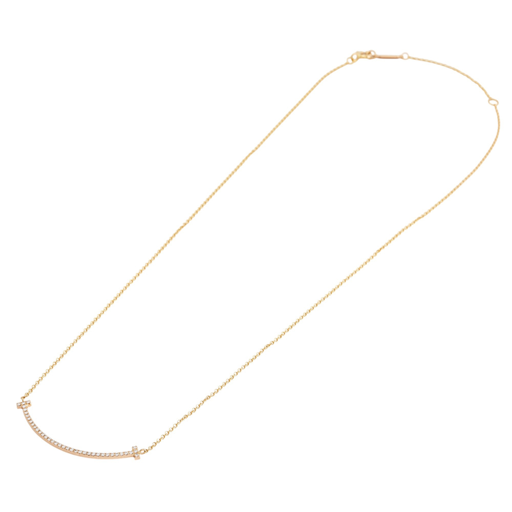 Tiffany & Co. Tiffany T Smile Necklace 18K Rose Gold Diamond 63058815