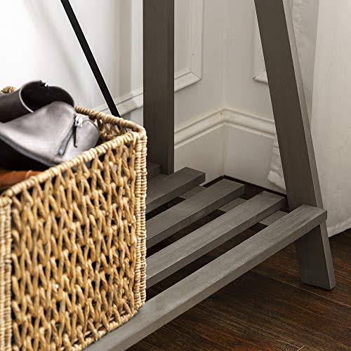 Walker Edison 68x22 Solid Wood Angled Hall Tree - Grey