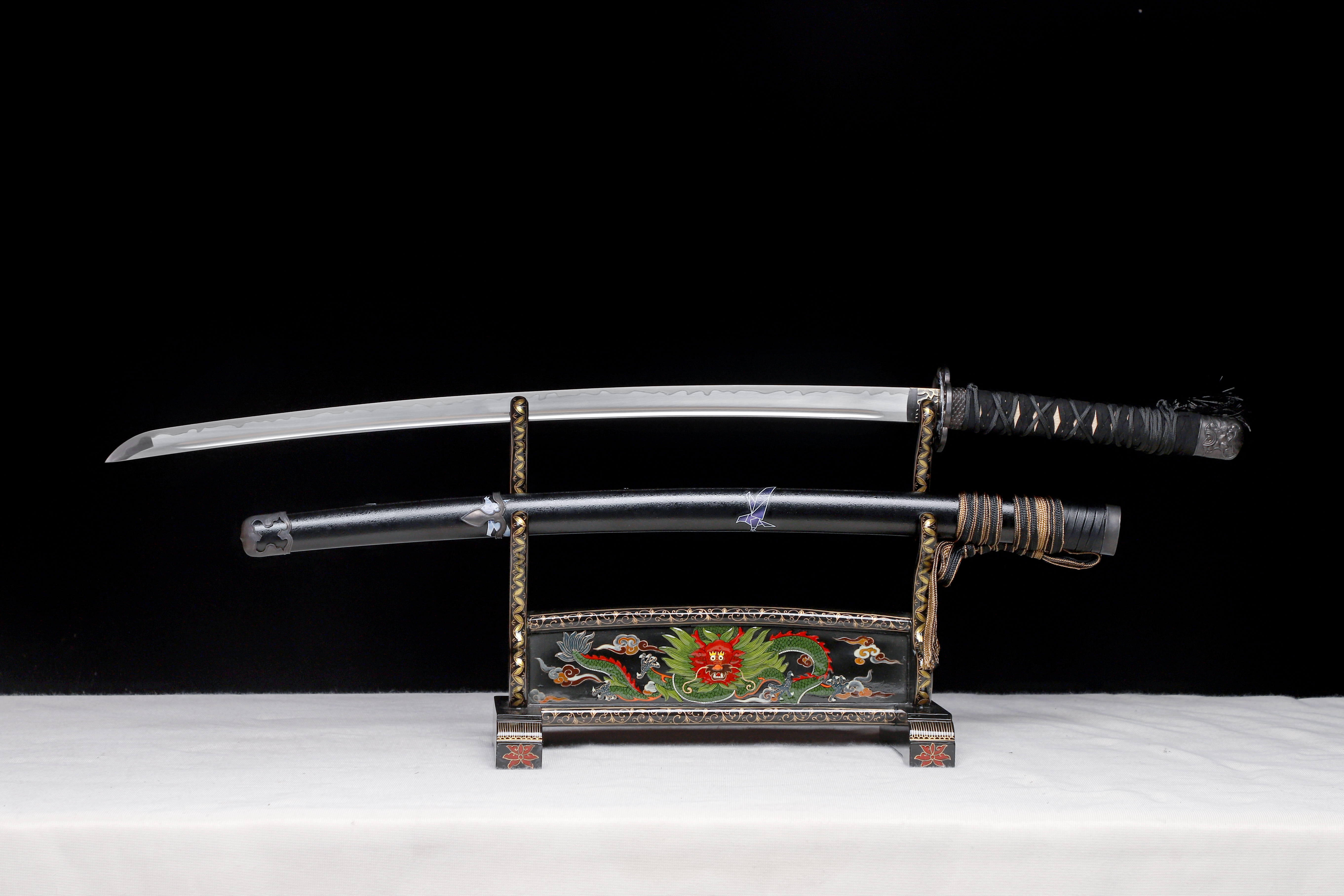 Ghost of Yotei Inspired Katana 9260 Spring Steel Falcon's Claw Full Tang