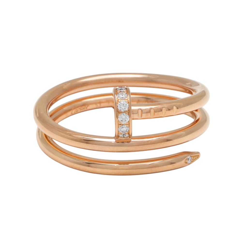Cartier Juste un Clou Double Ring 18K Rose Gold Diamond B4210800