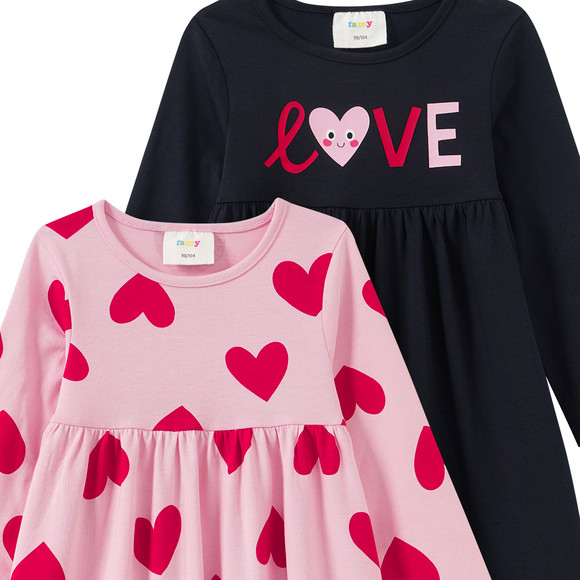 Famy 2 Mädchen Kleider mit Prints