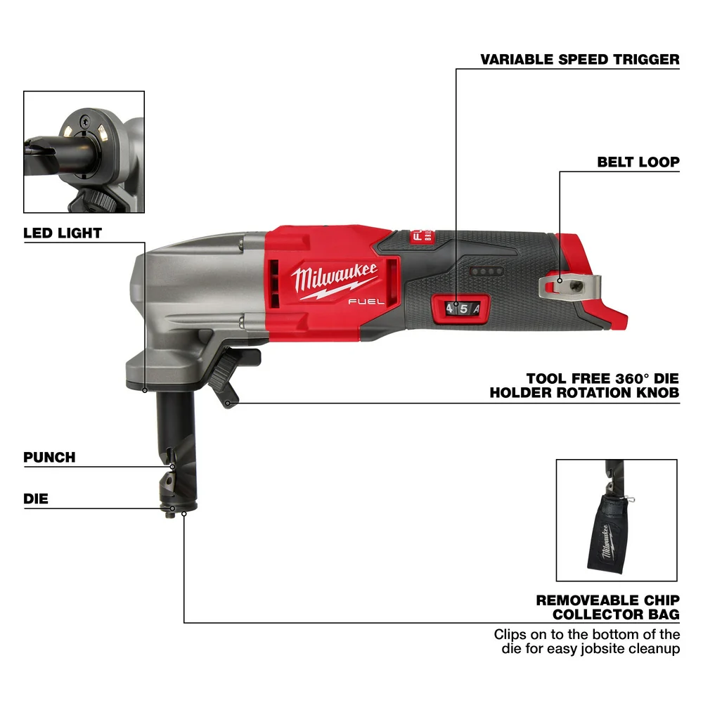 2026 Milwaukee 2476-20 M12 FUEL 16 Gauge Variable Speed Nibbler, Tool Only