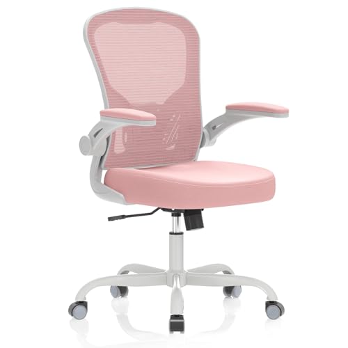 Office Chair, Ergonomic Desk Chairs 330LBS Capacity High Back Mesh Computer Chair with Flip-up Armrests, Comfy Work Chair with Adjustable Lumbar Support, Rolling Chair