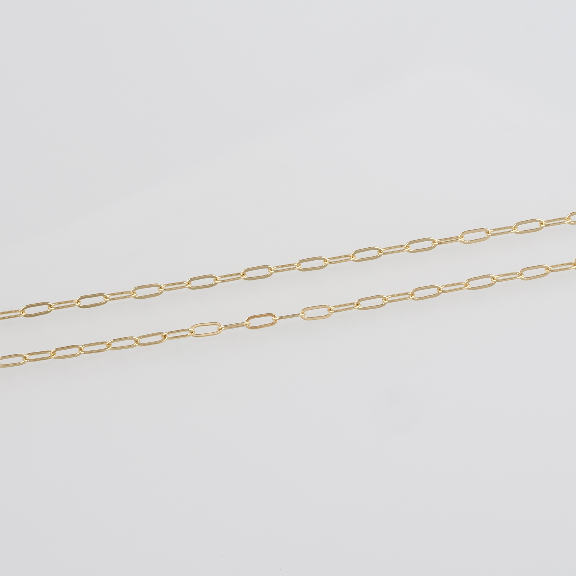 18K Gold Filled Paper Clip Chain Necklace,Dainty Link Chain,Gold Oval Chain Necklace for DIY Jewelry Making Supply