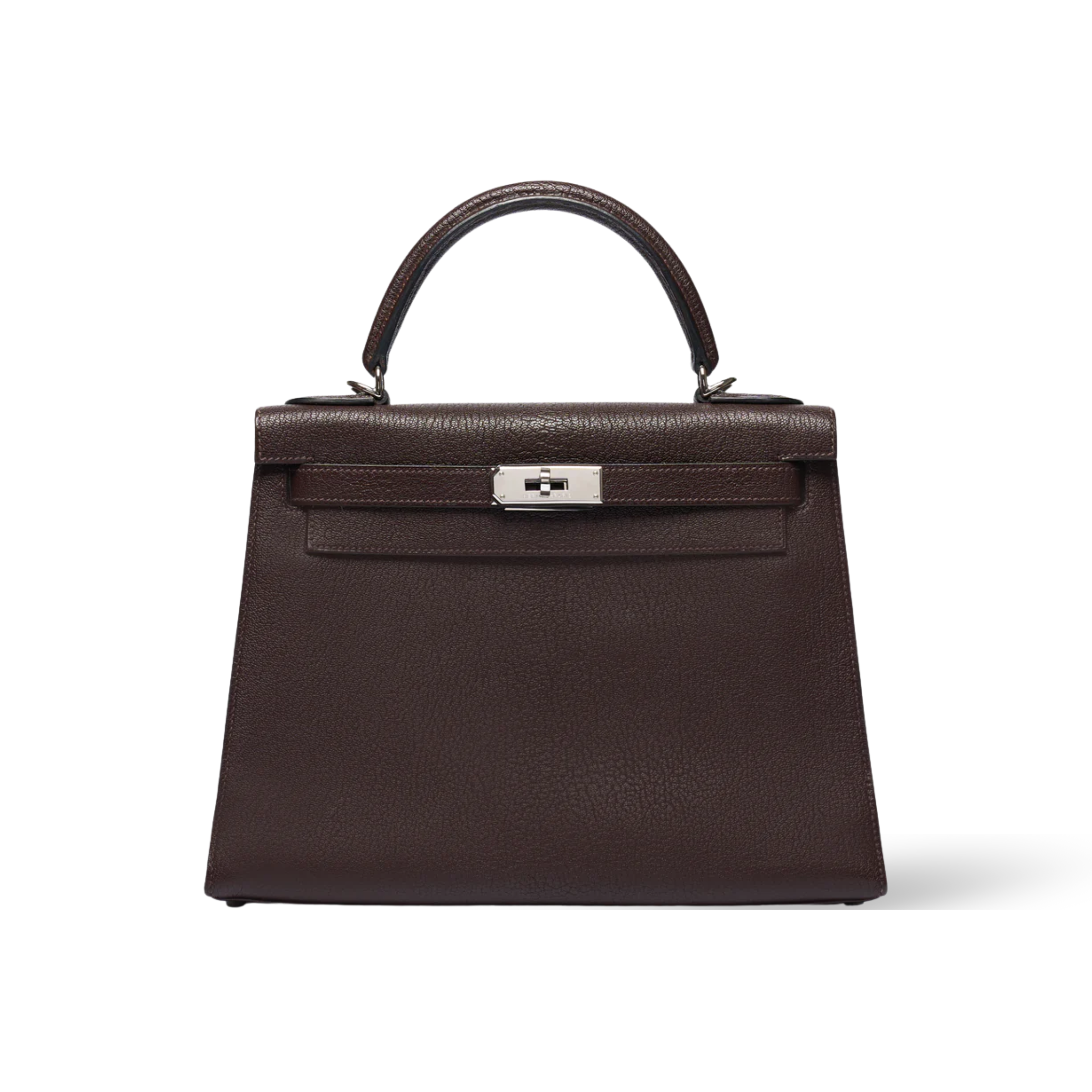 Hermes Kelly 28 Bag In Chocolate Brown Leather For Women 28cm/11in