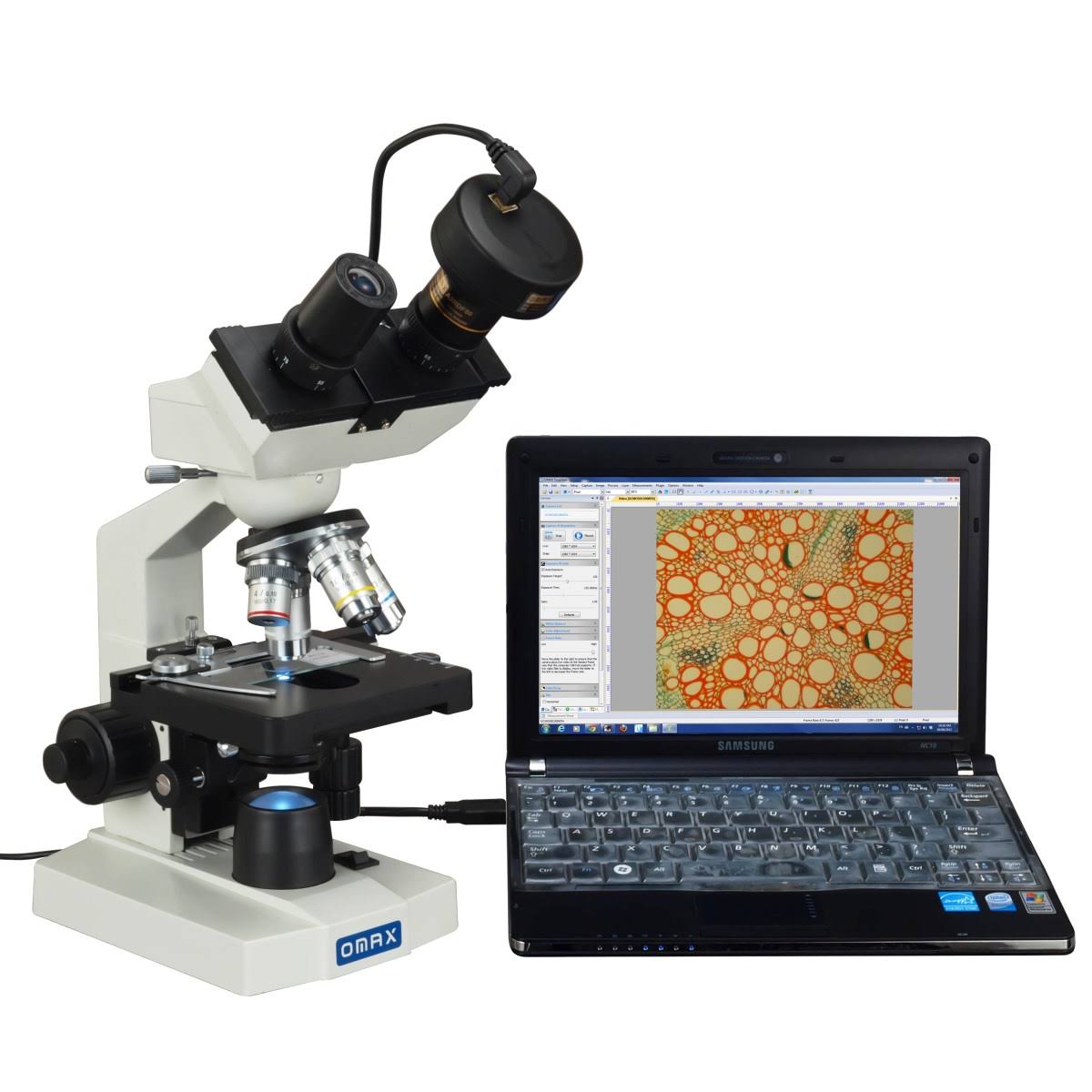 OMAX 40x 2500X Lab Binocular Biological Compound LED Microscope with 3D Mechanical Stage and Coaxial
