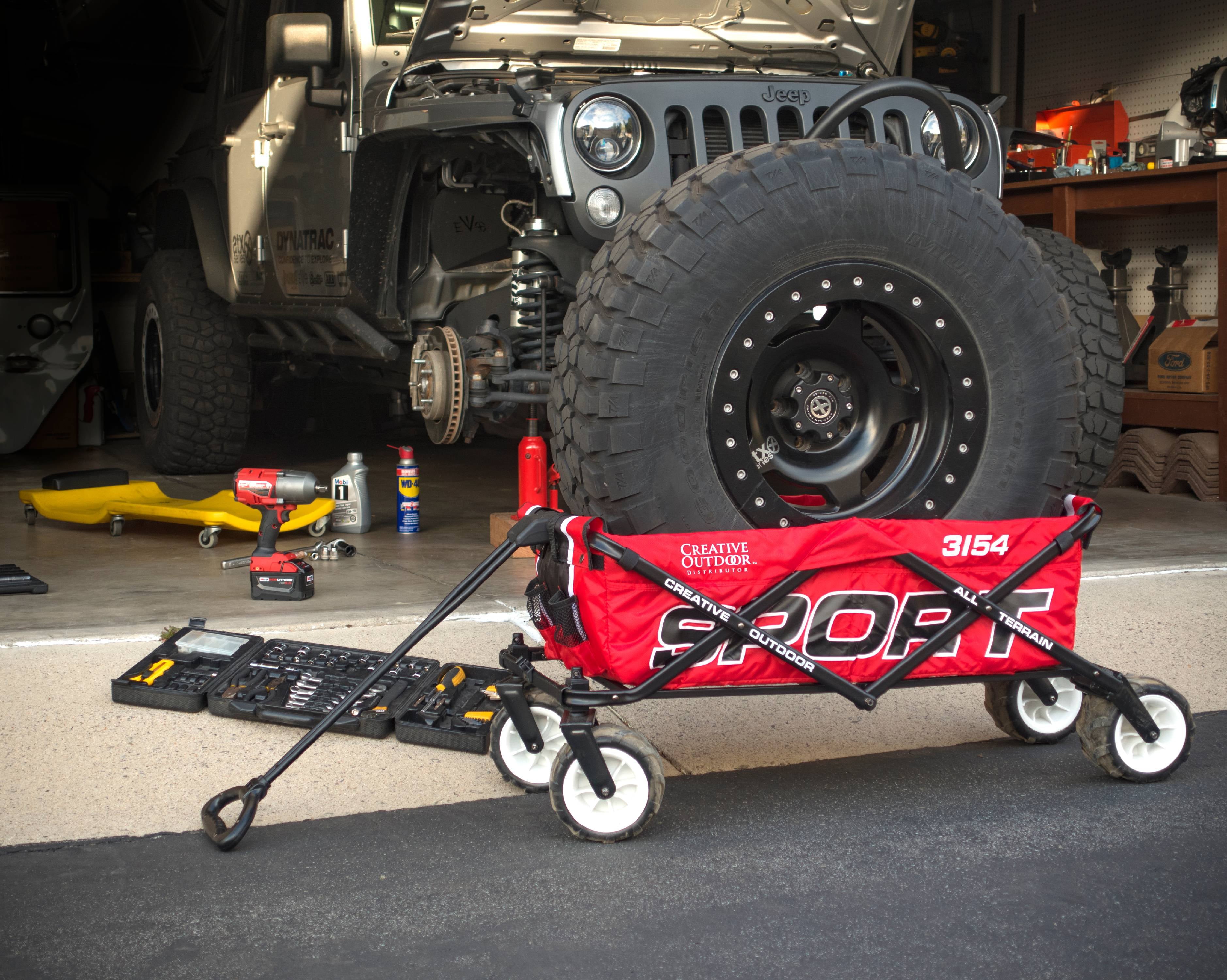 Creative Outdoor Sport All-Terrain Folding Wagon, Red