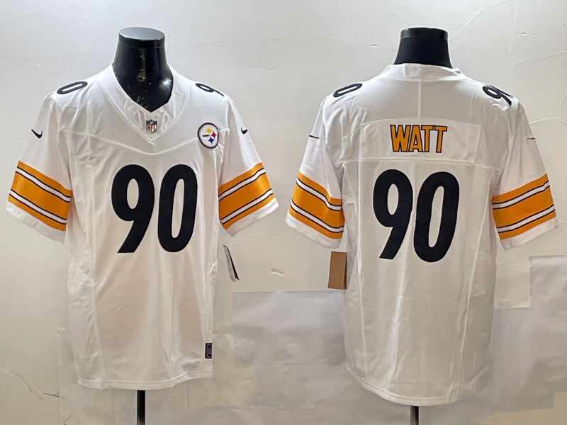 Men's Pittsburgh Steelers T.J. Watt #90 White Game Jersey