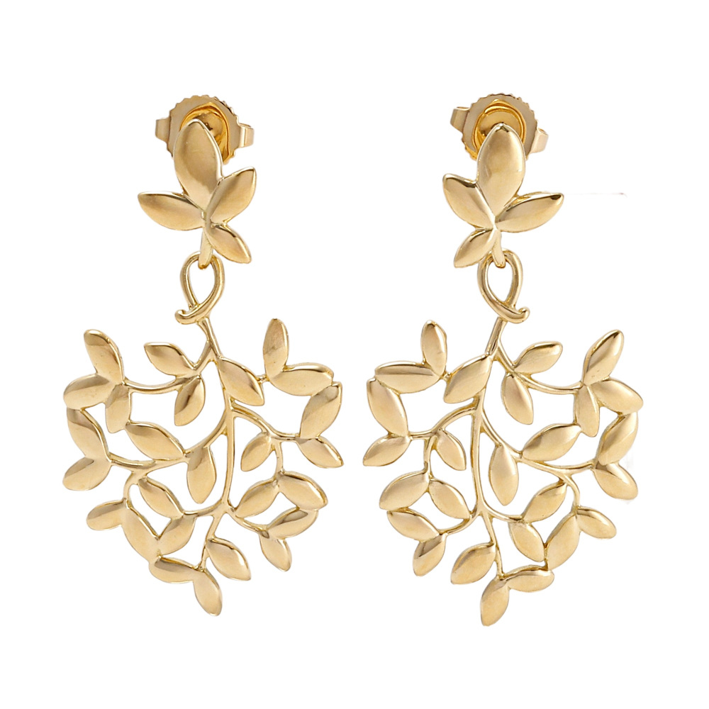Tiffany & Co. Olive Leaf Paloma Picasso Earrings 18K Yellow Gold