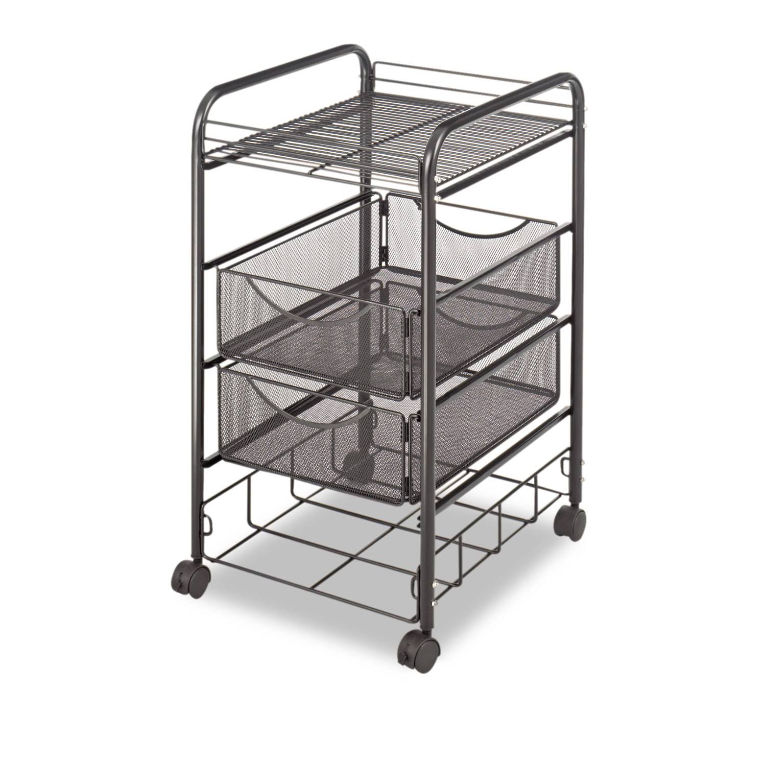 Safco Onyx Double Mesh Mobile File Cart, Black