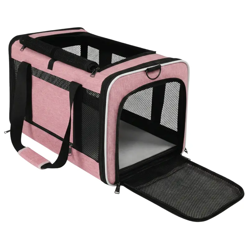 Spacious Foldable Pet Carrier with Integrated Seatbelt Loops – Large Soft Travel Bag