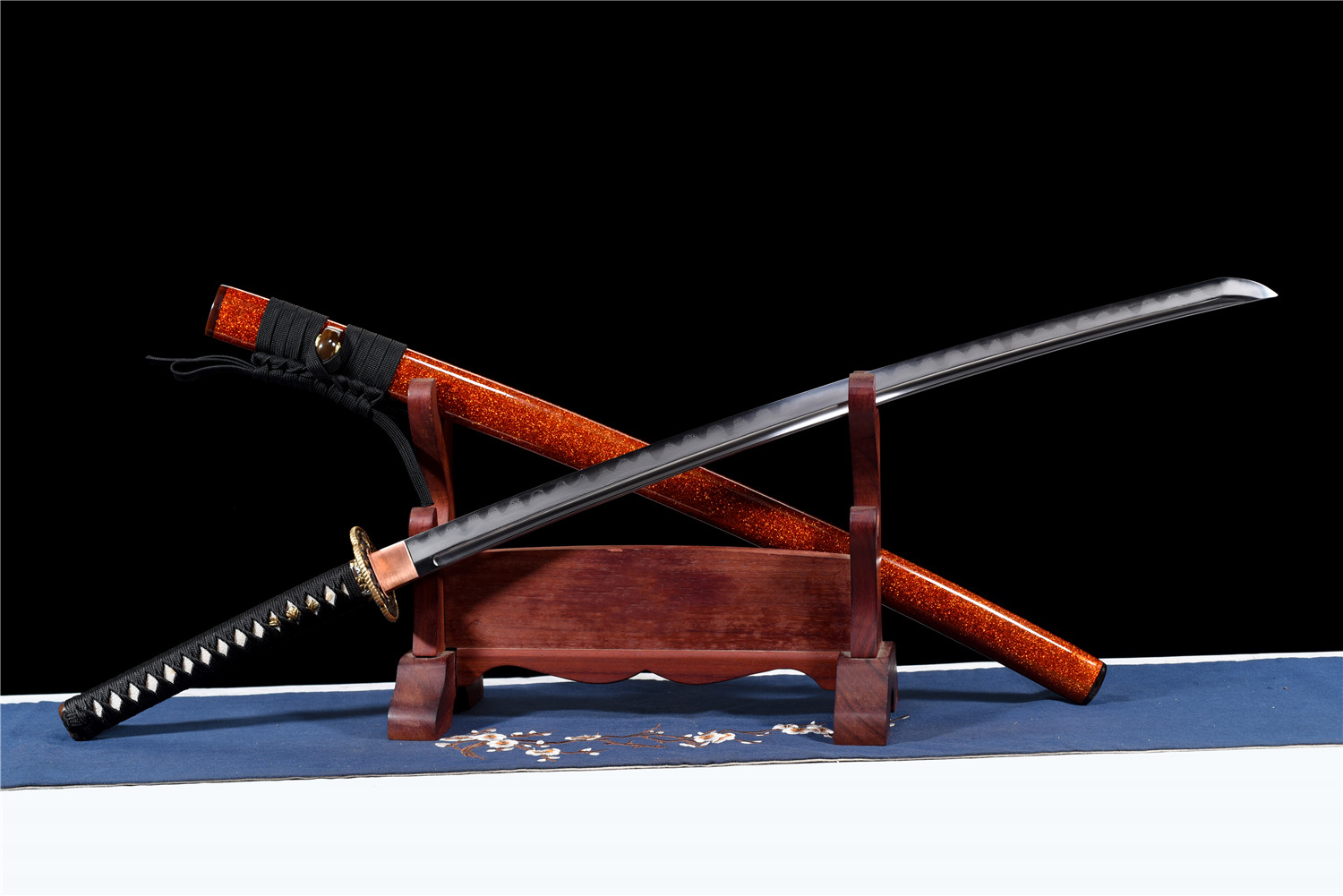 Hand Forged Folded Steel Clay Tempered Fine Polished Katana Hongyun Full Tang