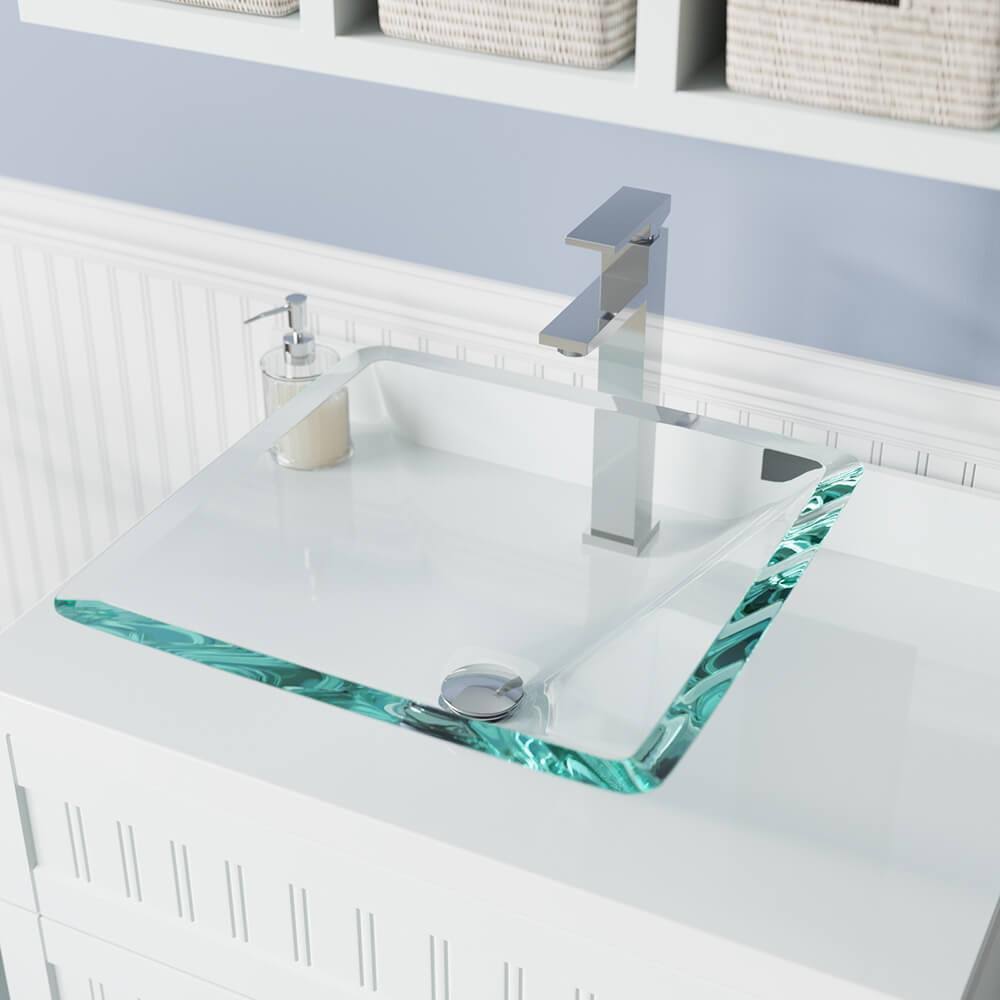 Mr Direct 603-CR-721-C Crystal Chrome Bathroom 721 Vessel Faucet Ensemble
