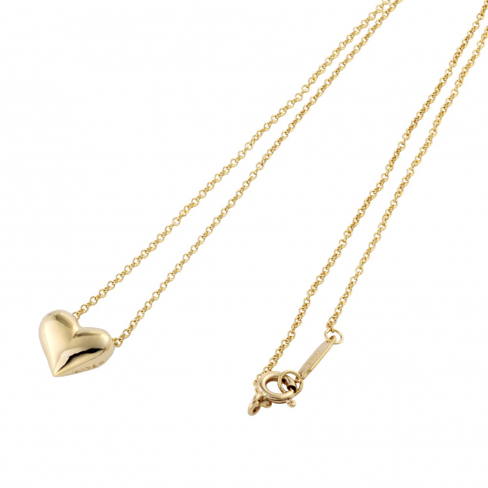 Tiffany & Co. Tiffany Dots Heart K18YG Yellow Gold PT950 Necklace Platinum & 18K Yellow Gold Diamond
