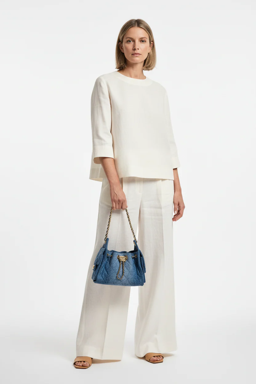 Chanel 25 Mini Washed Denim Blue Gold Hardware