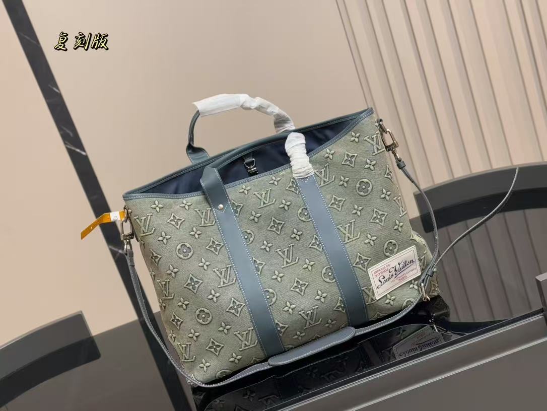 LV Sac Plat Denim Briefcase For Men - cnluxepick