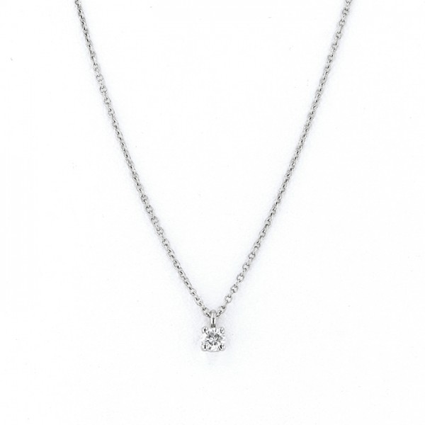 Tiffany & Co. Tiffany Solitaire Diamond Stud PT950 Necklace Platinum