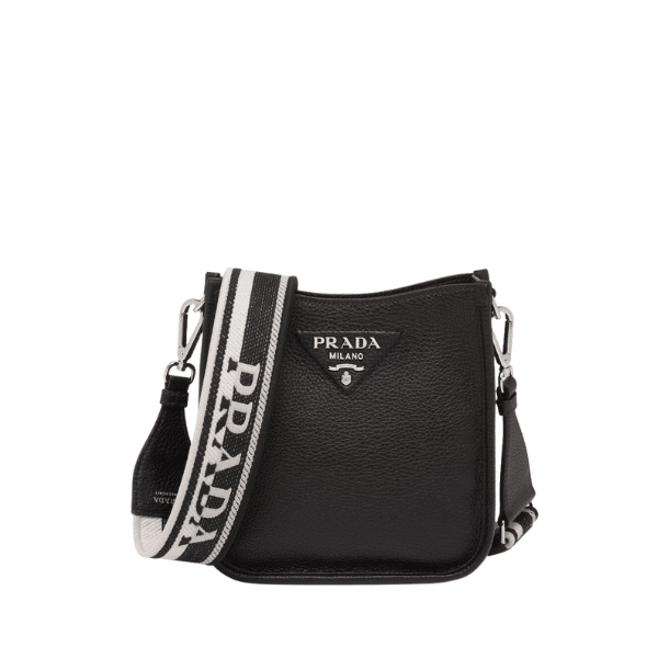 Prada Leather Mini Shoulder Bag Black 20Cm
