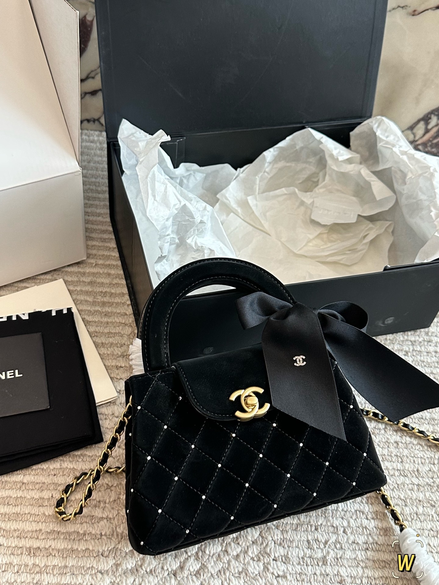 Chanel Velvet Kelly Chain Bag - cnluxepick