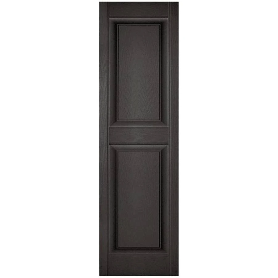 14 1/2 inchw x 37 inchh Lifetime Vinyl, Custom Two Equal Panels, Raised Panel Shutters, w/Shutter-Loks (Per Pair), Tuxedo Grey