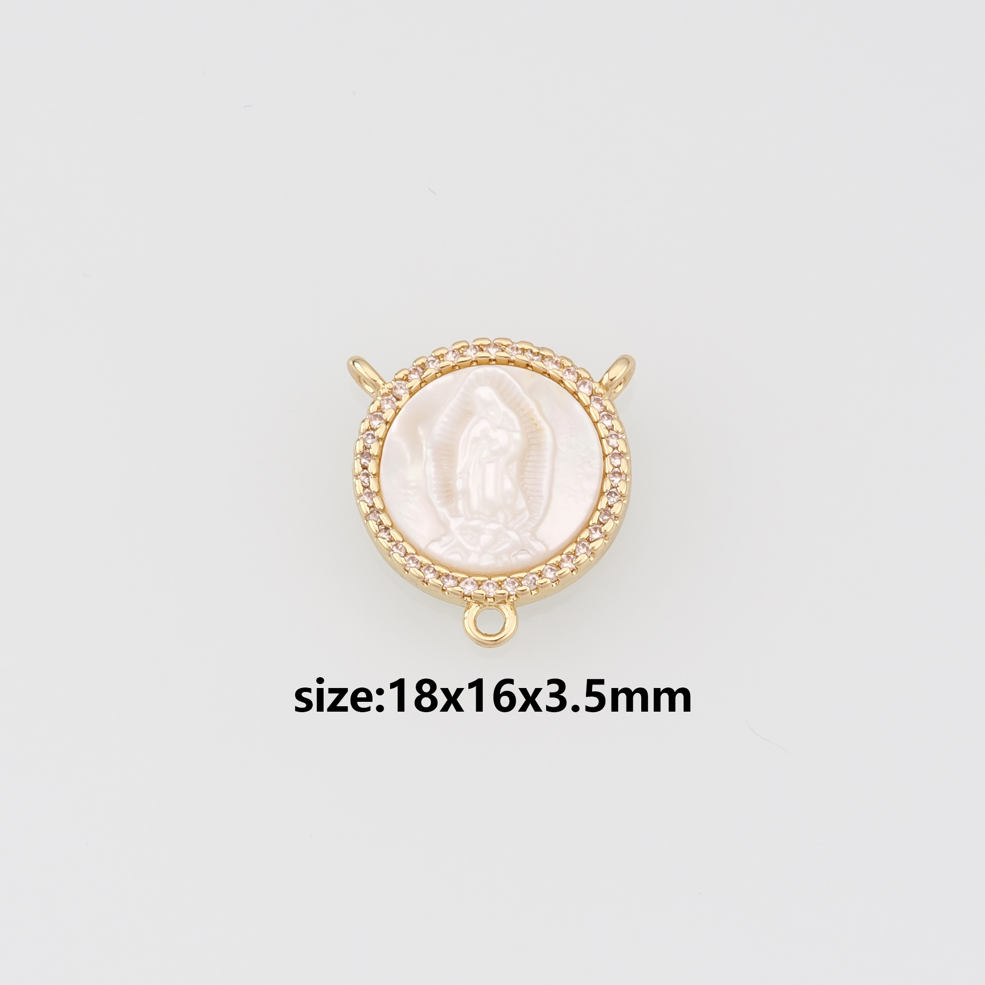 18K Gold Filled Virgin Mary Pendant,CZ Micro Pave Virgin Mary Charm Earrings Necklace for DIY Jewelry Making Supply