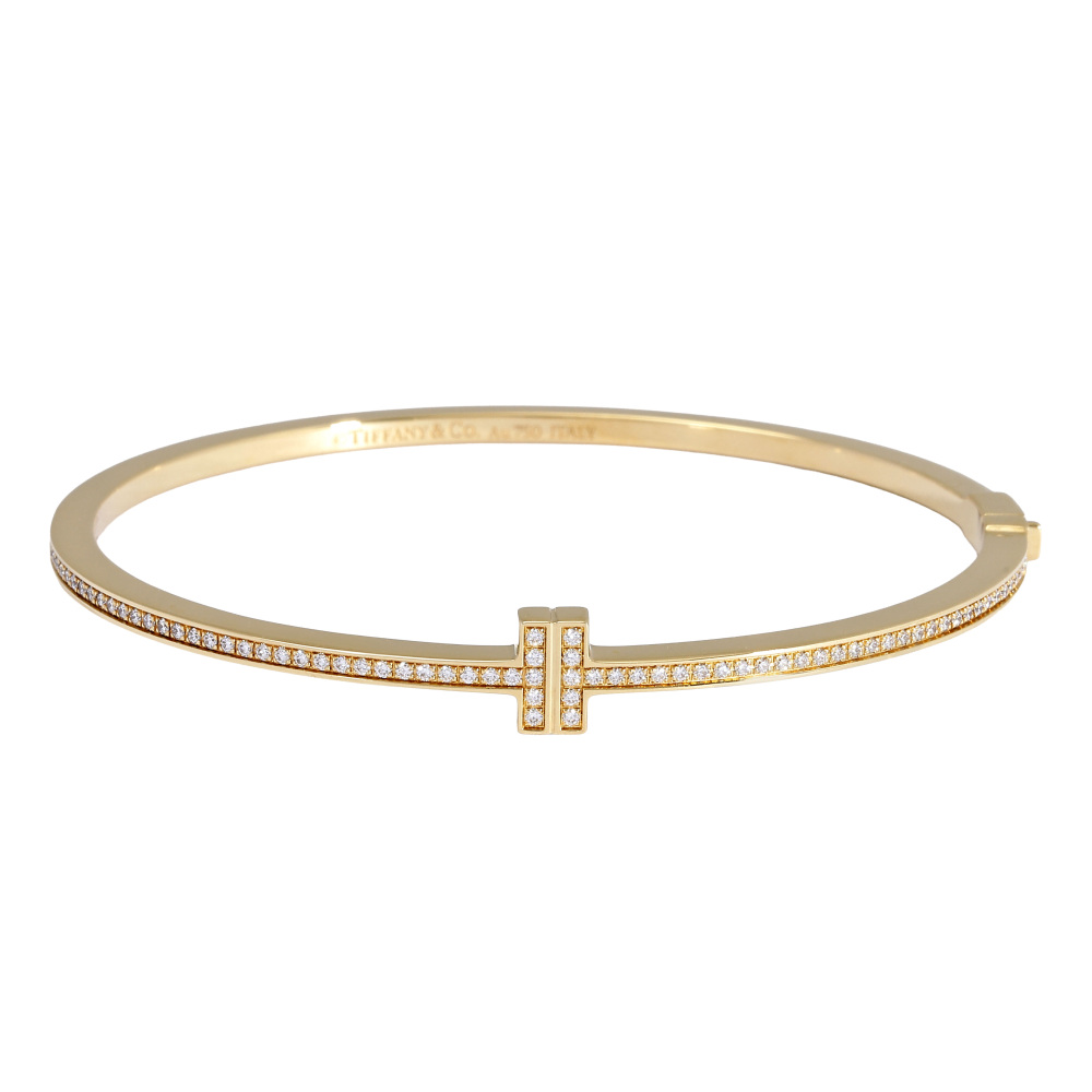 Tiffany & Co. Tiffany T Wire Bracelet 18K Yellow Gold Diamond 62272961