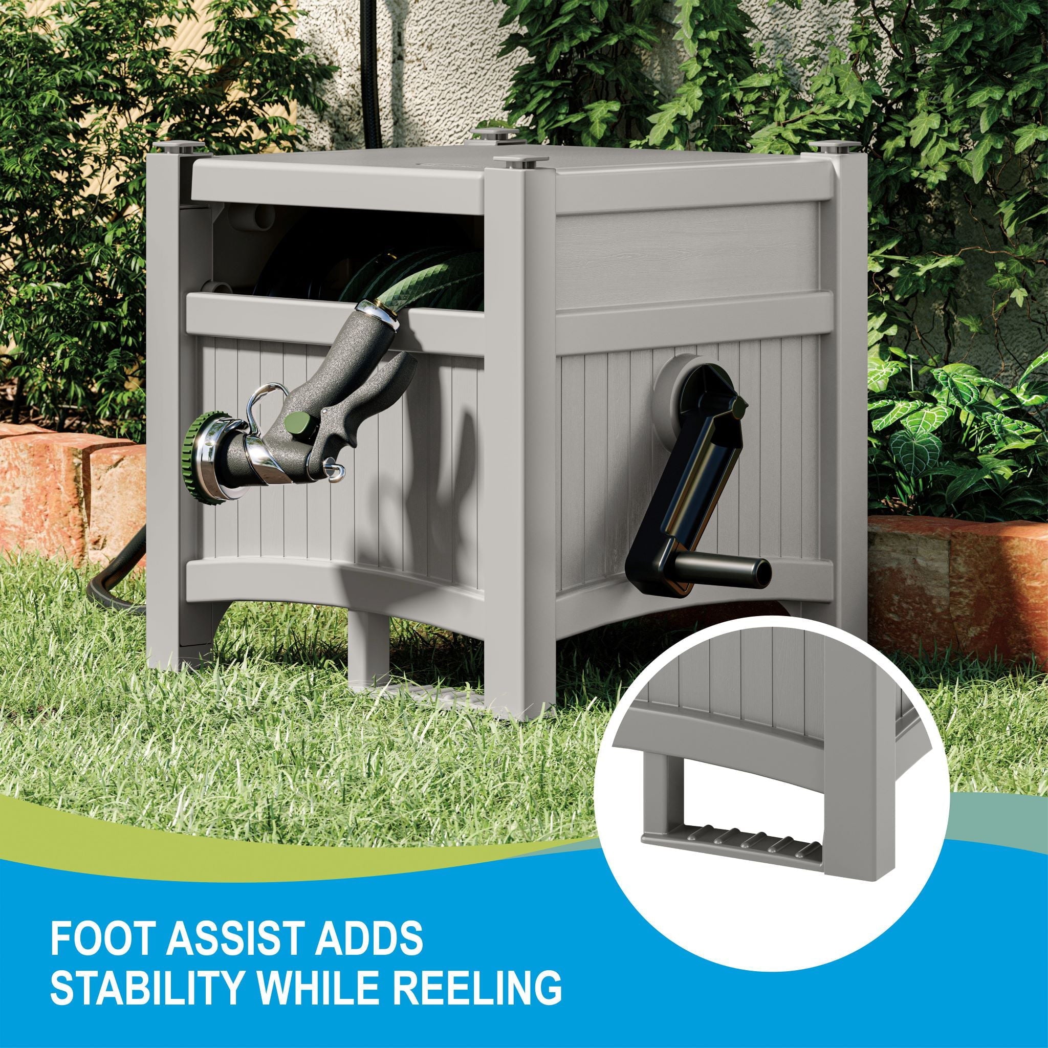Suncast 100 ft. Hose Hideaway Hose Reel, Gray